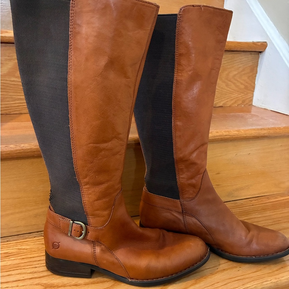 Born Tan and Brown Winter Boots